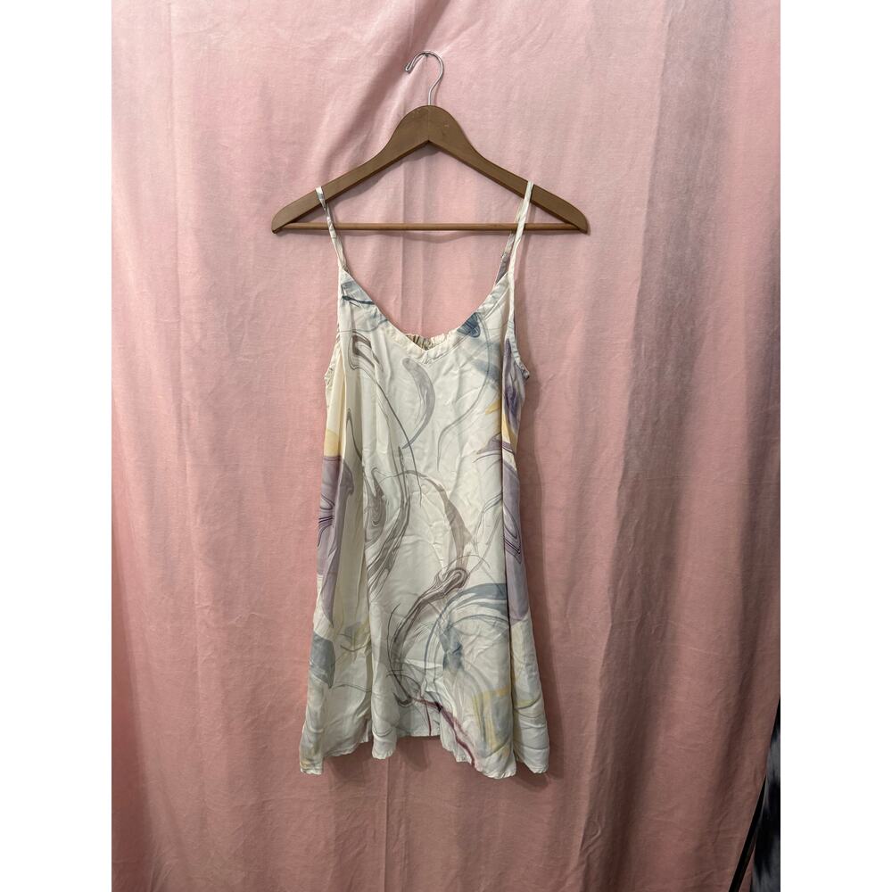 Athleta Abstract Cupro Slip Dress Multicolor Size Medium Calm Cool Pajama - Picture 8 of 8